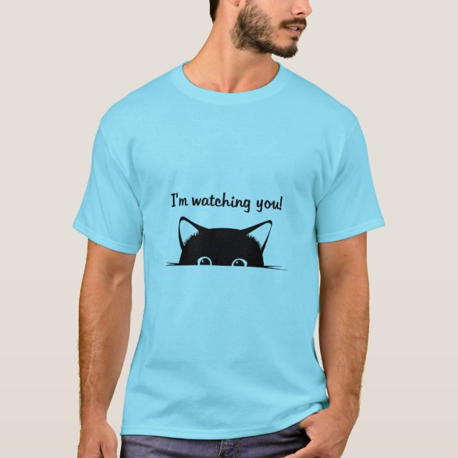 Camiseta Te estoy vigilando ( gato ) (Anverso)
