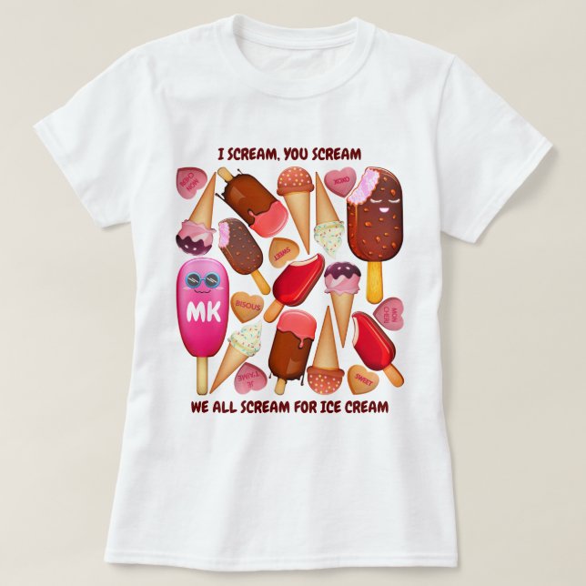 Camiseta Te grito que todos gritamos por el helado (Diseño del anverso)