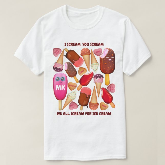 Camiseta Te grito que todos gritamos por el helado (Diseño del anverso)