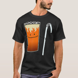 Camiseta Té helado tailandés con la paja de Bendy Feliz beb