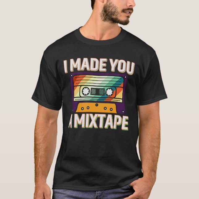 Camiseta Te hice una mixtape Retro Cassette 80's 90's Vibe (Anverso)
