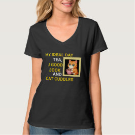 Camiseta Té, libros y charcutería para gatos: mi día ideal