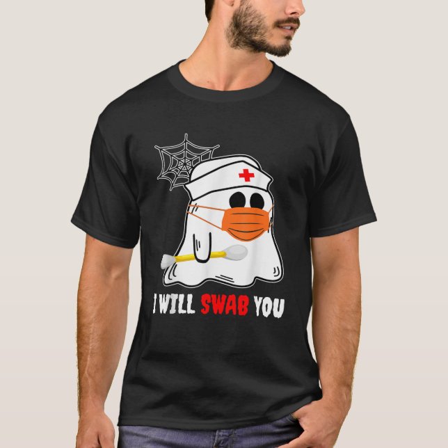Camiseta Te limpiarè Halloween Enfermera Divertida Fantasma (Anverso)