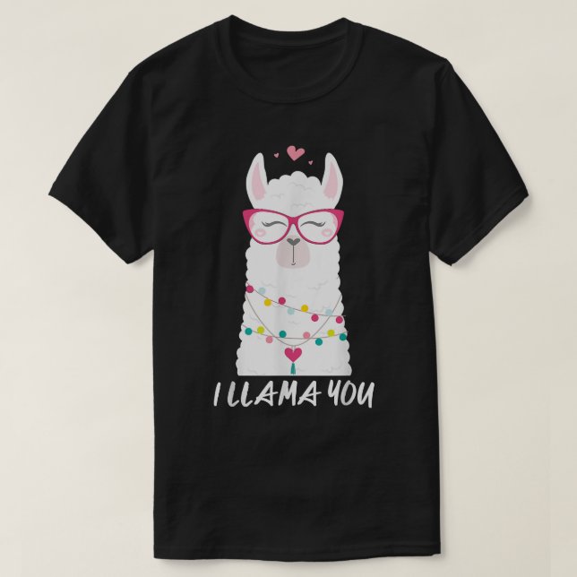 Camiseta Te llamo El día de San Valentín Cute Llama Funny V (Diseño del anverso)