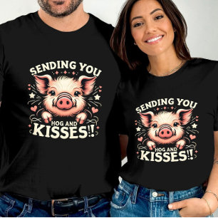 Camiseta Te mandan cerdo y besos Valentines adorables