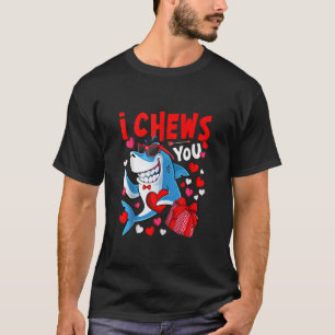 Camiseta Te mastico El día de San Valentín tiburón de coraz