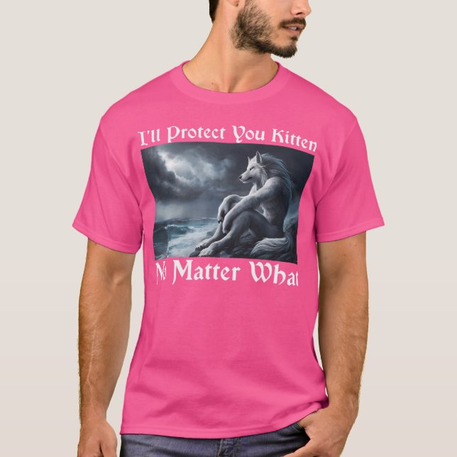Camiseta Te Protegeré Gatito Sin Importar Lo Que Alfa Lobo (Anverso)