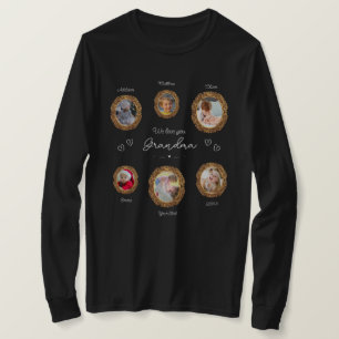 Camiseta Te queremos abuela Seis fotos con texto y corazone