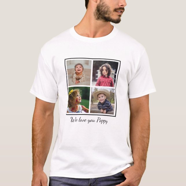 Camiseta Te queremos abuelo de la amapola por Collage de fo (Anverso)