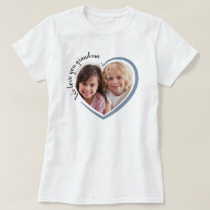 Camiseta Te queremos foto del corazón de tu abuela