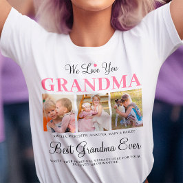 Camiseta Te queremos GRANDMA del Collage de fotos de los ni
