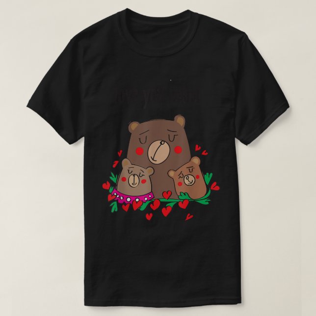Camiseta Te quiero mamá Lema lindo familia de osos (Diseño del anverso)