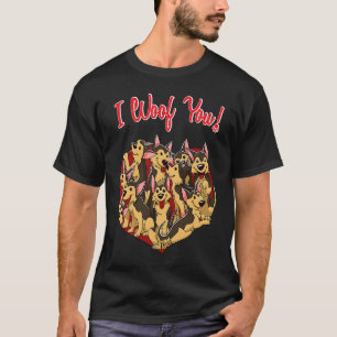 Camiseta Te Quiero Perro Pastor Alemán Corazón Forma Valent