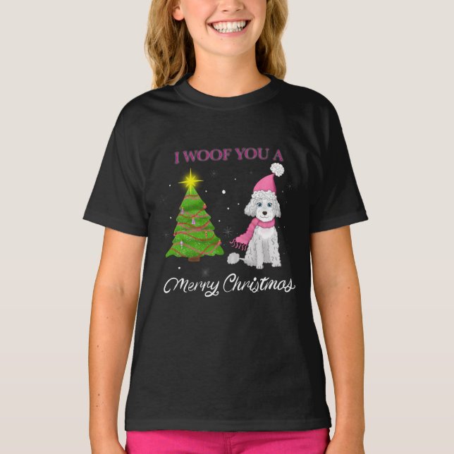 Camiseta Te quiero un Feliz Navidad Cute Poodle (Anverso)