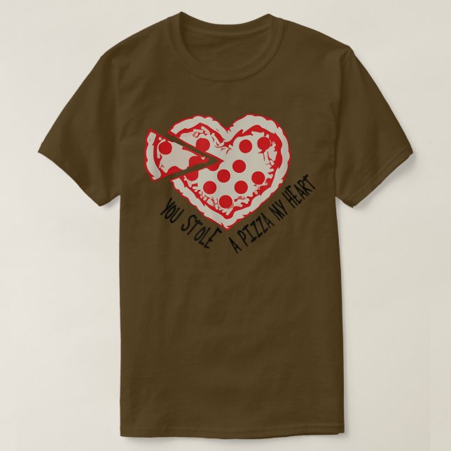 Camiseta Te robaste una pizza mi corazón  (Diseño del anverso)