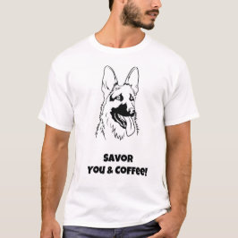 Camiseta ¡Te salvas y café! Perro gracioso