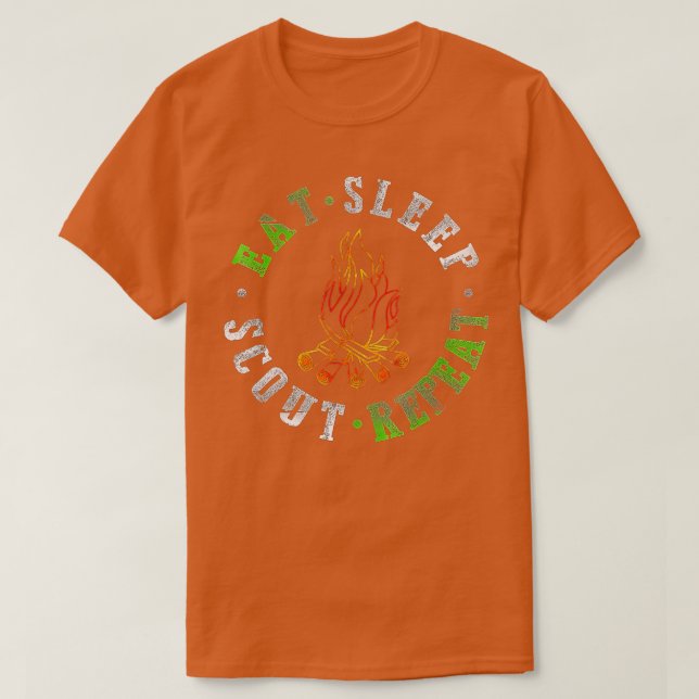 Camiseta Té Sleep Scout Repetir el Tentador de camping (1) (Diseño del anverso)