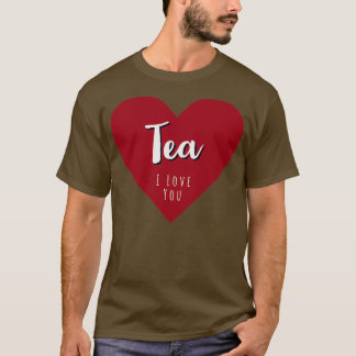 Camiseta Té Te Amo Un Corazón Rojo Profundo Retro