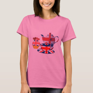 Camiseta Té-tiempo inglés, regalos del arte de Union Jack