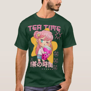 Camiseta Té Time Cute japonés Anime Chica Premium
