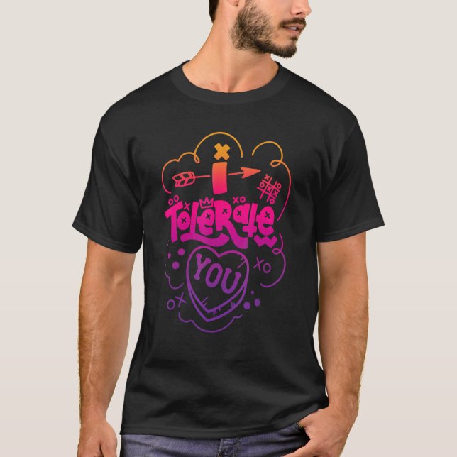 Camiseta Te tolero a los 90 de Vibe Candy Heart Valentine d (Anverso)