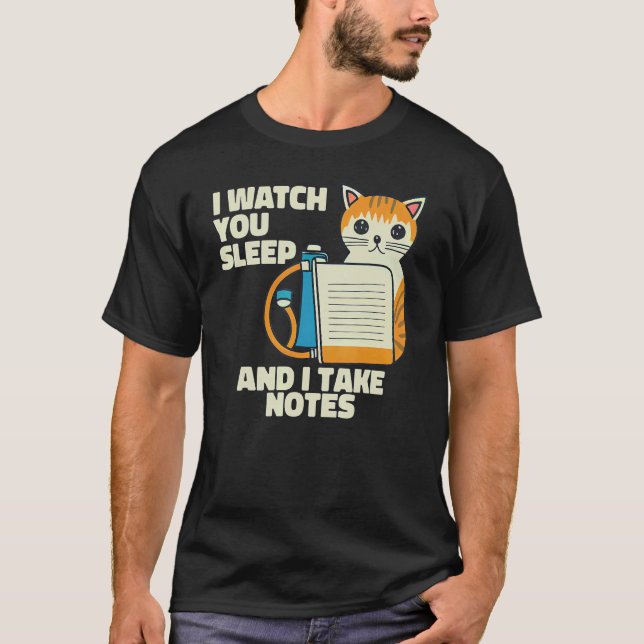 Camiseta Te Veo Dormir Polisomnografía De Gatos (Anverso)
