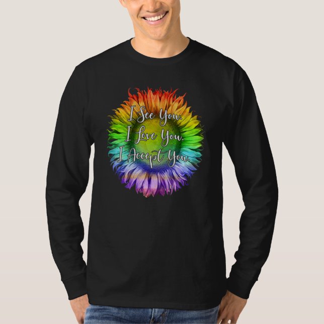 Camiseta Te Veo Que Te Amo Te Acepto Lgbtq Ally Gay P (Anverso)