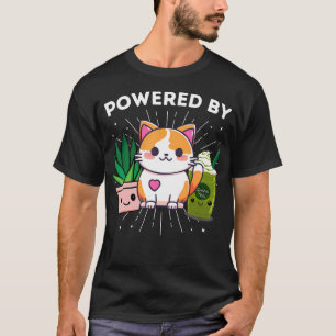 Camiseta Té Verde Matcha Helado Divertido Con Gatos