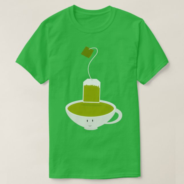 Camiseta Té verde y bolso de té (Diseño del anverso)