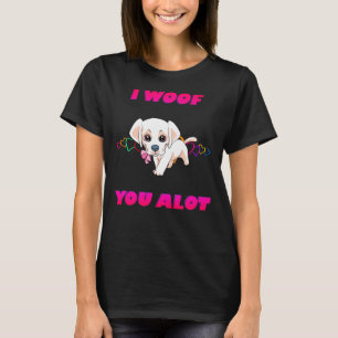 Camiseta Te Woof Un Montón De Crema De Texto Rosa Labrador 