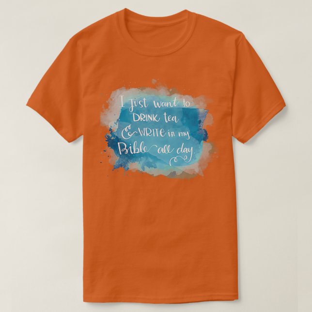 Camiseta té y escritura (Diseño del anverso)