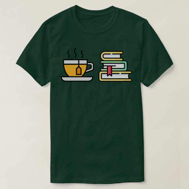 Camiseta Té y libros (Diseño del anverso)