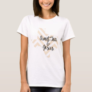 Camiseta Té y melocotón dulces Chevron de Jesús