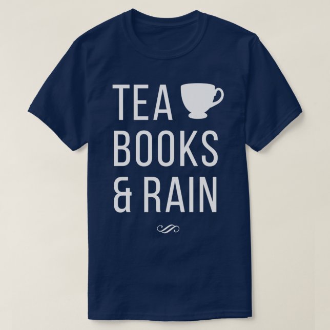 Camiseta Tea Books amp Rain (Diseño del anverso)