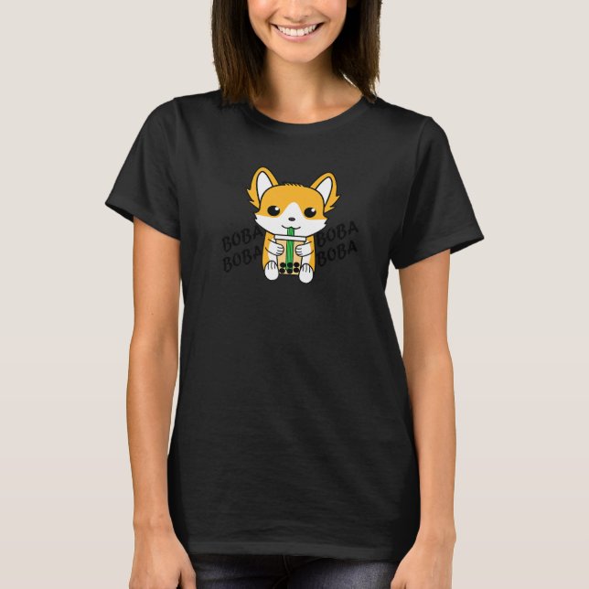 Camiseta Tea de burbuja Boba Corgi (Anverso)