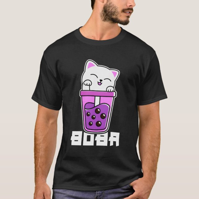 Camiseta Tea de burbuja de ánime gato Boba Neko Kawaii N (Anverso)