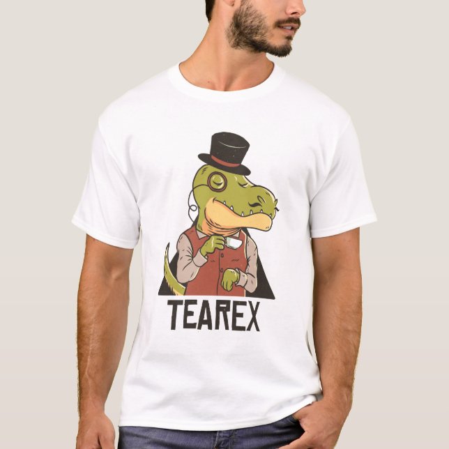 Camiseta Tea Rex - A este dinosaurio T-Rex le encanta beber (Anverso)