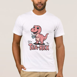 Camiseta Tea-Rex – Cute Cartoon T-Rex Enjoying a Cup of Tea