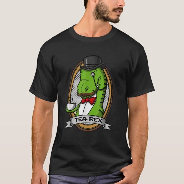 Camiseta Tea Rex Dinosaur T Rex Funny Chiste Hombres Chico  (Anverso)