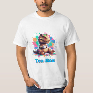 Camiseta Tea‑Rex – Dinosaurio de dibujos animados con té | 