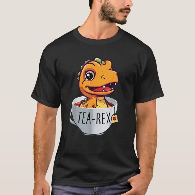 Camiseta Tea Rex en una copa de Personalizado T Rex Dinosau (Anverso)