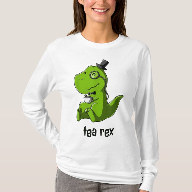 Camiseta Tea Rex T-Rex Dinosaur Dino Café Hot Drink Guay (Anverso)