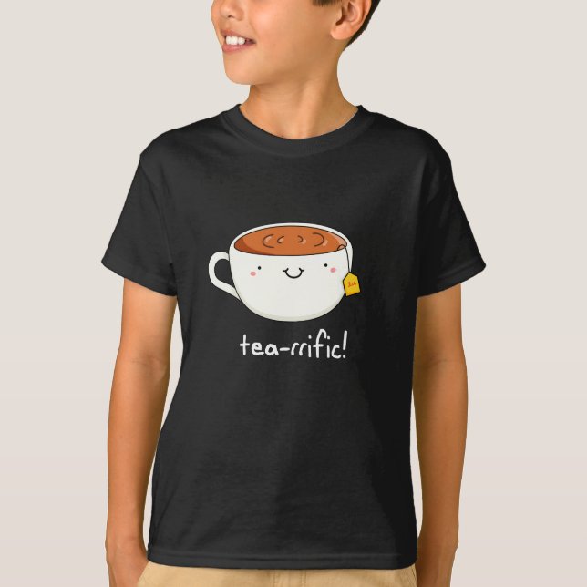 Camiseta Tea-Rimica Graciosa Copa De Tea Pun Dark BG (Anverso)