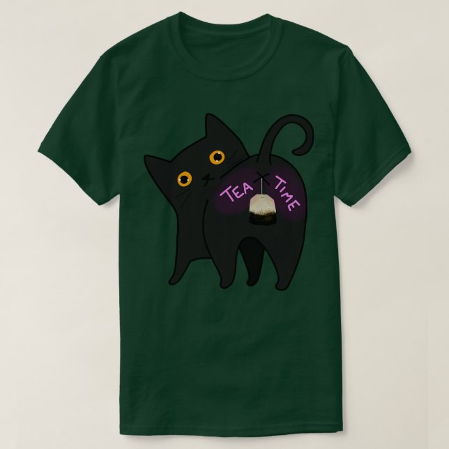 Camiseta Tea Time Cat (Diseño del anverso)
