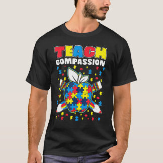 Camiseta Teach Compassion Puzzle Piece Teacher Autism Aware