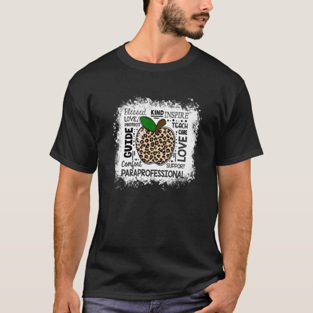 Camiseta Teach Inspire Love Leopard Paraprofesional Kind B (Anverso)