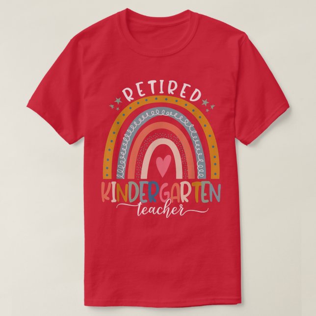 Camiseta Teach Love Inspire Boho Rainbow Retirado Kindergar (Diseño del anverso)