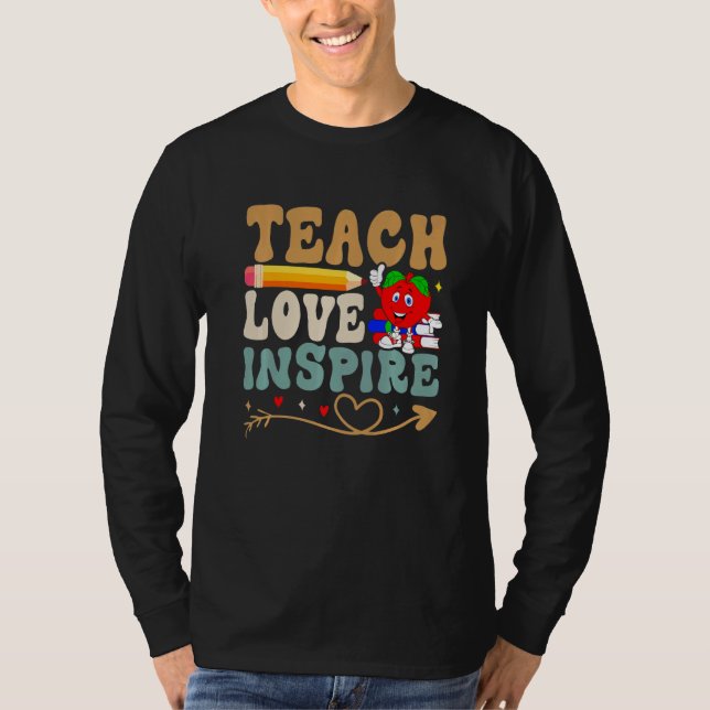Camiseta Teach Love Inspire Colorful Teacher Garde (Anverso)