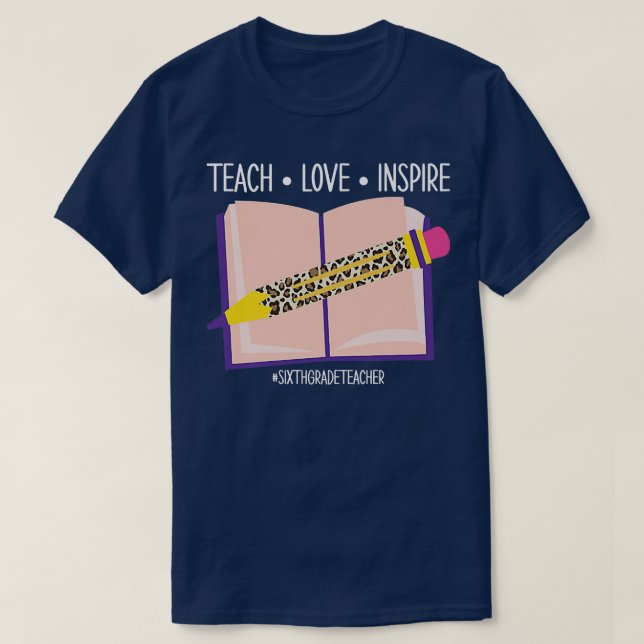 Camiseta Teach Love Inspire Día de San Valentín Libro 6º Gr (Diseño del anverso)