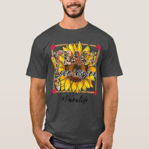Camiseta Teach Love Inspire Para Life Boho Leopard Sunflowe